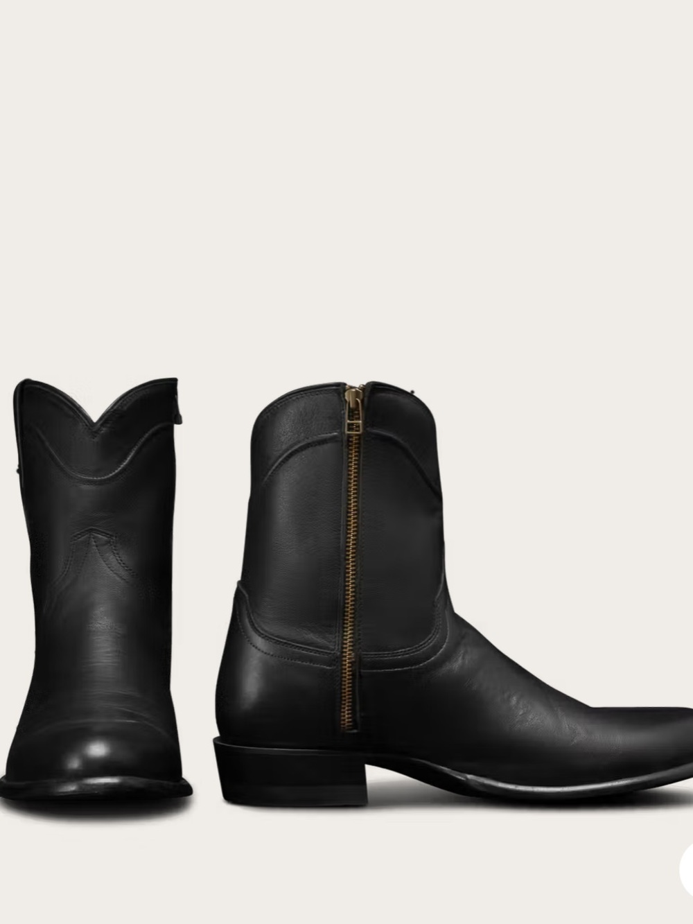 Tecovas Men's The Dean Black Cowhide Leather Western Zip Boots size 9.5 EE